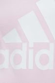 Кофта adidas жіноча колір рожевий з капюшоном з принтом (3305767)