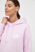 Кофта adidas Originals жіноча колір рожевий з капюшоном однотонна (3503615)