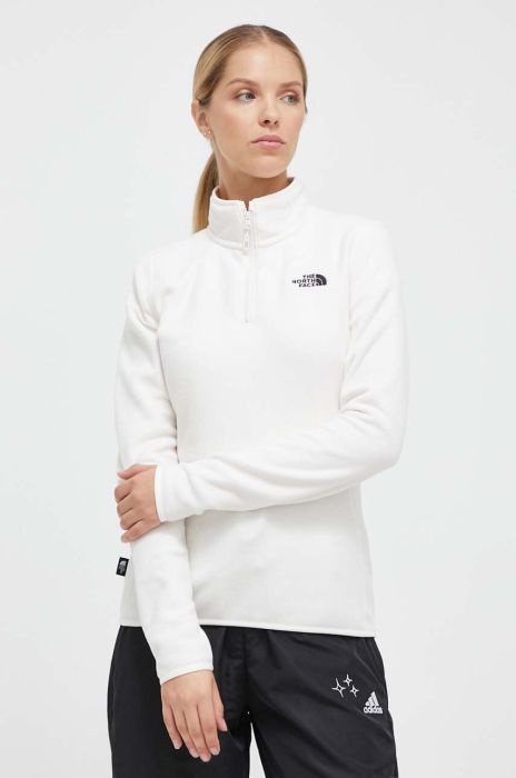 Спортивна кофта The North Face 100 Glacier колір бежевий з аплікацією