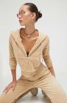 Кофта Juicy Couture жіноча колір коричневий з капюшоном з аплікацією Кофта Juicy Couture жіноча колір коричневий з капюшоном з аплікацією