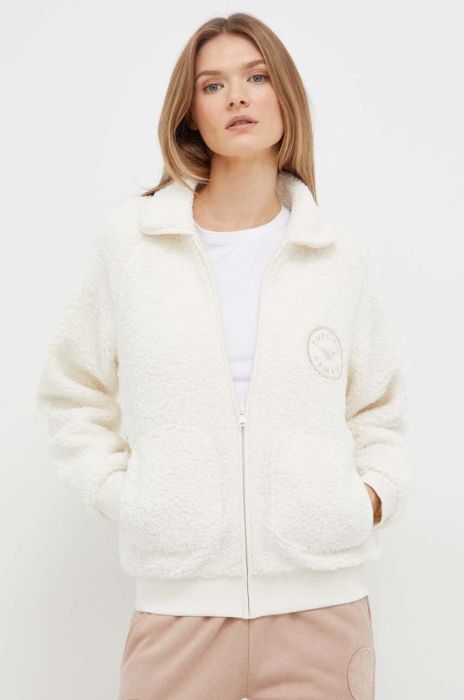 Кофта лаунж Emporio Armani Underwear колір бежевий однотонна