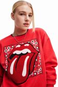 Кофта Desigual 23WWSK30 WOMAN KNIT SWEAT LONG SLEEVE жіноча колір червоний з принтом Кофта Desigual 23WWSK30 WOMAN KNIT SWEAT LONG SLEEVE жіноча колір червоний з принтом