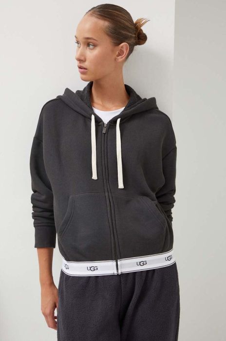 Кофта UGG жіноча колір чорний з капюшоном однотонна (3470192) Кофта UGG жіноча колір чорний з капюшоном однотонна (3470192)