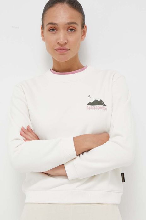 Кофта Napapijri жіноча колір бежевий з принтом Кофта Napapijri жіноча колір бежевий з принтом