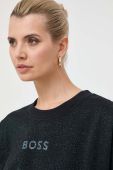 Бавовняна кофта Boss Orange BOSS ORANGE жіноча колір чорний меланж Бавовняна кофта Boss Orange BOSS ORANGE жіноча колір чорний меланж