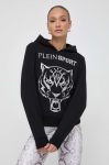 Кофта PLEIN SPORT жіноча колір чорний з капюшоном з принтом (3624778)