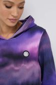 Бавовняна кофта PLEIN SPORT жіноча колір фіолетовий з капюшоном візерунок Бавовняна кофта PLEIN SPORT жіноча колір фіолетовий з капюшоном візерунок