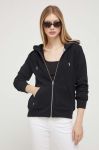 Кофта Superdry жіноча колір чорний з капюшоном однотонна Кофта Superdry жіноча колір чорний з капюшоном однотонна
