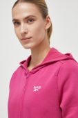 Кофта Reebok жіноча колір рожевий з капюшоном однотонна (3553609)