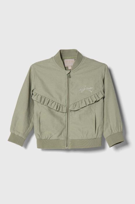 Дитяча кофта Guess колір зелений однотонна Дитяча кофта Guess колір зелений однотонна