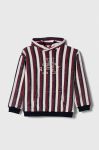 Дитяча бавовняна кофта Tommy Hilfiger колір бордовий з капюшоном візерунок Дитяча бавовняна кофта Tommy Hilfiger колір бордовий з капюшоном візерунок
