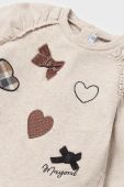 Кофта для немовлят Mayoral колір бежевий з аплікацією Кофта для немовлят Mayoral колір бежевий з аплікацією