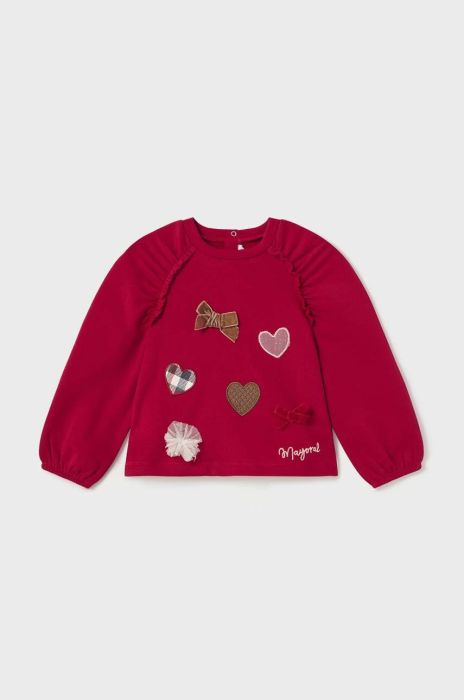 Кофта для немовлят Mayoral колір червоний з аплікацією Кофта для немовлят Mayoral колір червоний з аплікацією