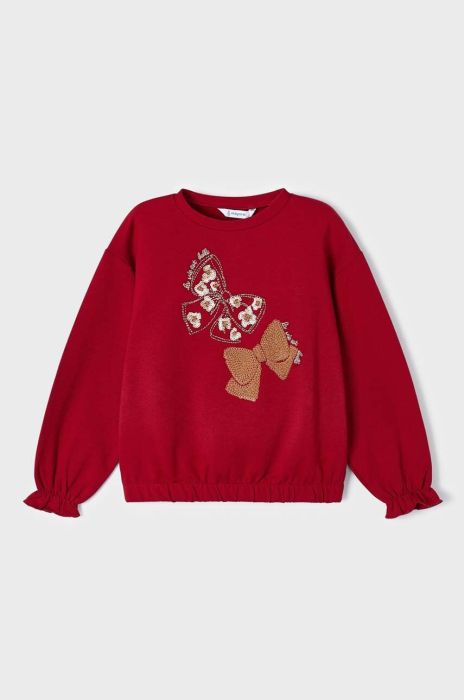 Дитяча кофта Mayoral колір червоний з аплікацією Дитяча кофта Mayoral колір червоний з аплікацією