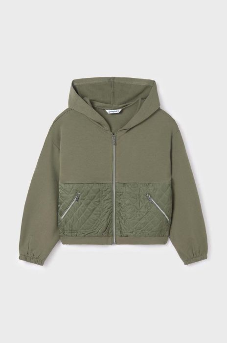 Дитяча кофта Mayoral колір зелений з капюшоном однотонна (3413872) Дитяча кофта Mayoral колір зелений з капюшоном однотонна (3413872)