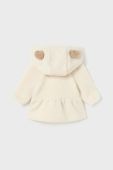 Кофта для немовлят Mayoral Newborn колір бежевий з капюшоном однотонна