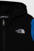 Дитяча кофта The North Face GLACIER F/Z HOODIE з капюшоном візерунок колір блакитний