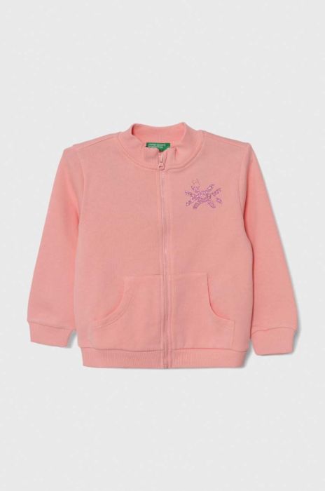 Дитяча бавовняна кофта United Colors of Benetton колір рожевий з принтом (3390322) Дитяча бавовняна кофта United Colors of Benetton колір рожевий з принтом (3390322)