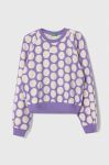Бавовняна кофта лаунж United Colors of Benetton колір фіолетовий візерунок