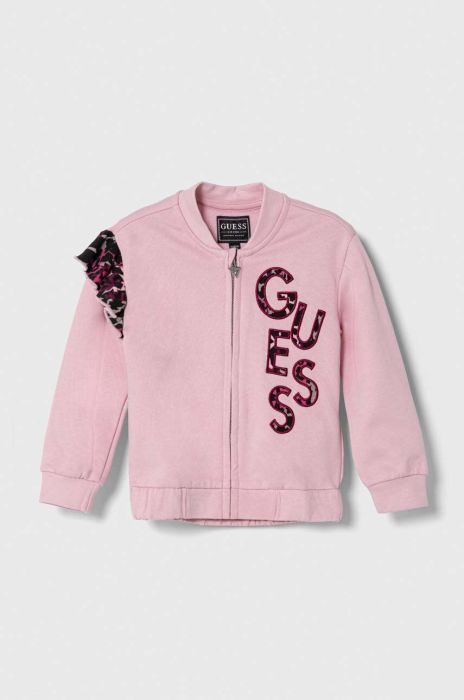 Дитяча бавовняна кофта Guess колір рожевий з принтом (3640878) Дитяча бавовняна кофта Guess колір рожевий з принтом (3640878)