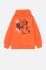 Дитяча бавовняна кофта Coccodrillo колір помаранчевий з капюшоном з принтом