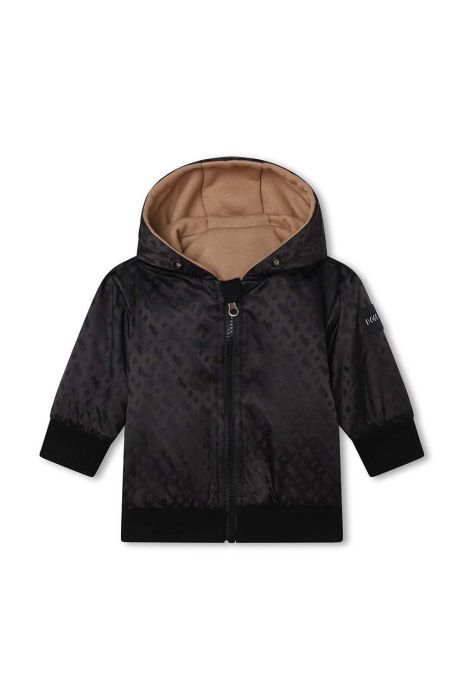 Двостороння кофта BOSS колір чорний з капюшоном однотонна (3511289) Двостороння кофта BOSS колір чорний з капюшоном однотонна (3511289)