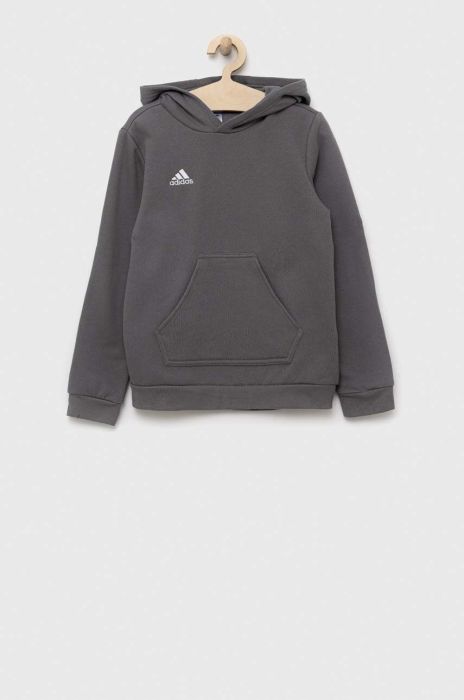 Дитяча кофта adidas Performance ENT22 HOODY Y колір сірий з капюшоном однотонна Дитяча кофта adidas Performance ENT22 HOODY Y колір сірий з капюшоном однотонна