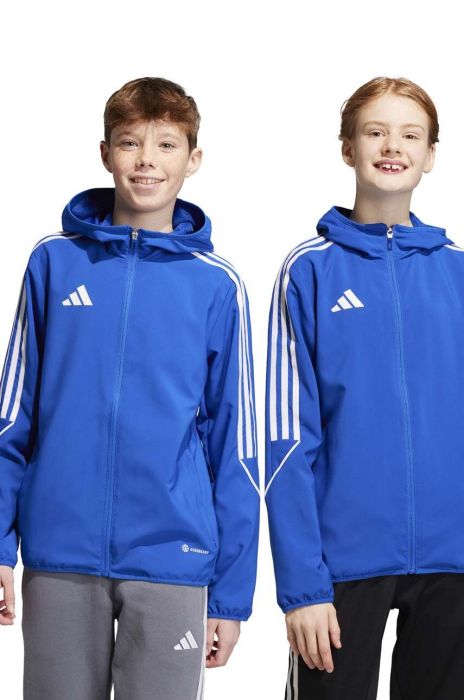 Дитяча кофта adidas Performance TIRO23 L WB Y з капюшоном однотонна колір блакитний Дитяча кофта adidas Performance TIRO23 L WB Y з капюшоном однотонна колір блакитний