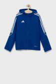 Дитяча кофта adidas Performance TIRO23 L WB Y з капюшоном однотонна колір блакитний Дитяча кофта adidas Performance TIRO23 L WB Y з капюшоном однотонна колір блакитний