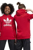 Дитяча кофта adidas Originals TREFOIL колір червоний з капюшоном з принтом Дитяча кофта adidas Originals TREFOIL колір червоний з капюшоном з принтом