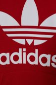 Дитяча кофта adidas Originals TREFOIL колір червоний з капюшоном з принтом Дитяча кофта adidas Originals TREFOIL колір червоний з капюшоном з принтом