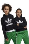 Дитяча кофта adidas Originals колір чорний з капюшоном з принтом Дитяча кофта adidas Originals колір чорний з капюшоном з принтом