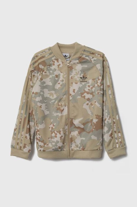 Дитяча кофта adidas Originals колір бежевий візерунок Дитяча кофта adidas Originals колір бежевий візерунок