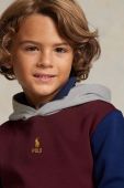 Дитяча кофта Polo Ralph Lauren колір бордовий з капюшоном однотонна (3441599)