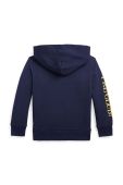 Дитяча кофта Polo Ralph Lauren колір синій з капюшоном з принтом (3613424)