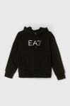Дитяча кофта EA7 Emporio Armani колір зелений з капюшоном з принтом (3380988)