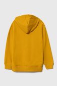 Дитяча бавовняна кофта United Colors of Benetton колір жовтий з капюшоном візерунок (3390432)