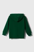 Дитяча бавовняна кофта United Colors of Benetton колір зелений з капюшоном візерунок (3390486) Дитяча бавовняна кофта United Colors of Benetton колір зелений з капюшоном візерунок (3390486)