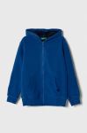 Дитяча кофта United Colors of Benetton з капюшоном однотонна колір блакитний (3473431)