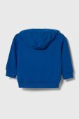 Дитяча бавовняна кофта United Colors of Benetton з капюшоном з принтом колір блакитний (3470324) Дитяча бавовняна кофта United Colors of Benetton з капюшоном з принтом колір блакитний (3470324)