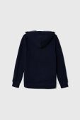 Дитяча кофта United Colors of Benetton колір синій з капюшоном меланж Дитяча кофта United Colors of Benetton колір синій з капюшоном меланж