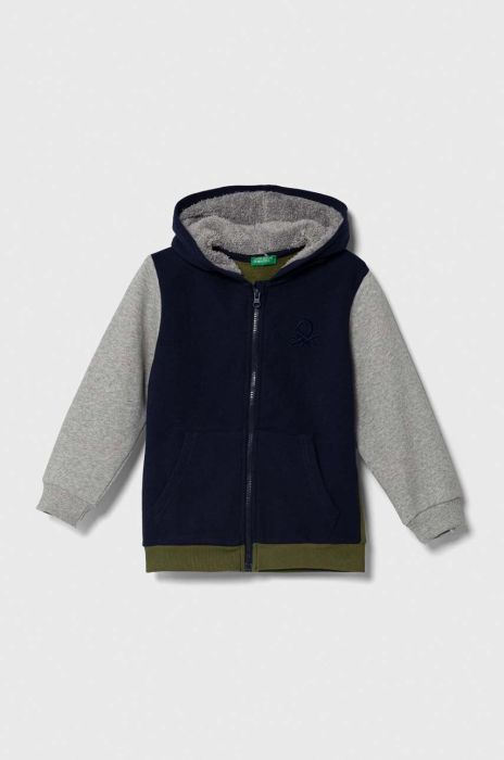 Дитяча кофта United Colors of Benetton колір синій з капюшоном візерунок (3601456) Дитяча кофта United Colors of Benetton колір синій з капюшоном візерунок (3601456)