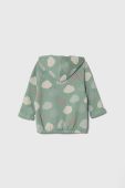 Кофта для немовлят United Colors of Benetton колір зелений з капюшоном візерунок