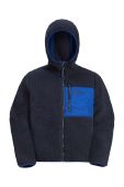 Дитяча кофта Jack Wolfskin ICE CURL HOOD колір чорний з капюшоном однотонна