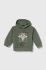 Бавовняна кофта для немовлят zippy колір зелений з капюшоном з принтом