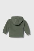 Бавовняна кофта для немовлят zippy колір зелений з капюшоном з принтом