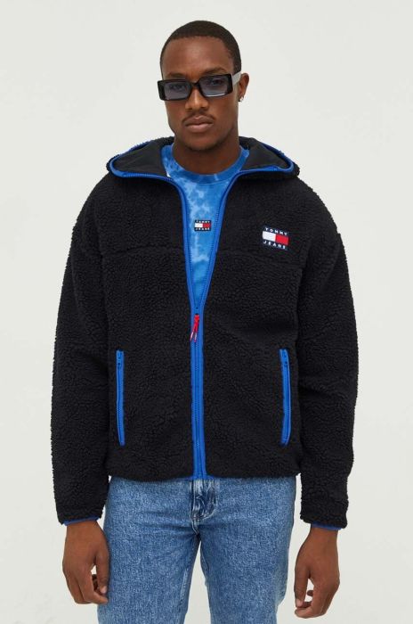 Кофта Tommy Jeans чоловіча колір чорний з капюшоном з аплікацією (3369149) Кофта Tommy Jeans чоловіча колір чорний з капюшоном з аплікацією (3369149)