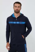 Бавовняна кофта BOSS чоловіча з капюшоном з принтом колір темно-синій (3353886) Бавовняна кофта BOSS чоловіча з капюшоном з принтом колір темно-синій (3353886)