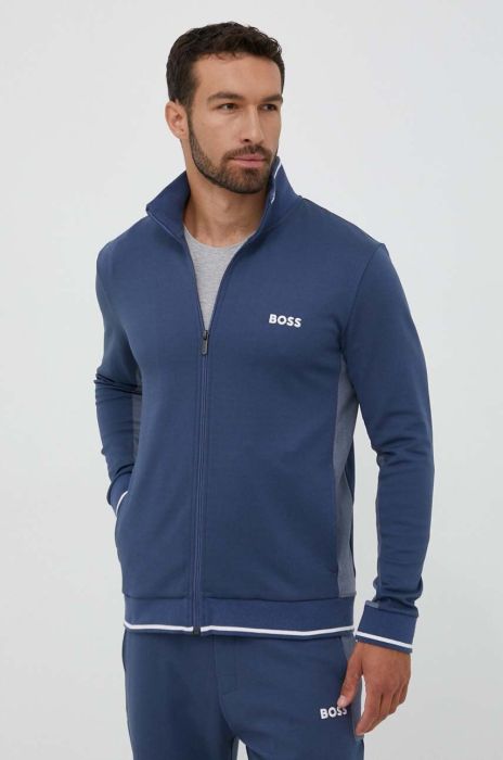 Кофта BOSS чоловіча  з аплікацією колір блакитний Кофта BOSS чоловіча  з аплікацією колір блакитний