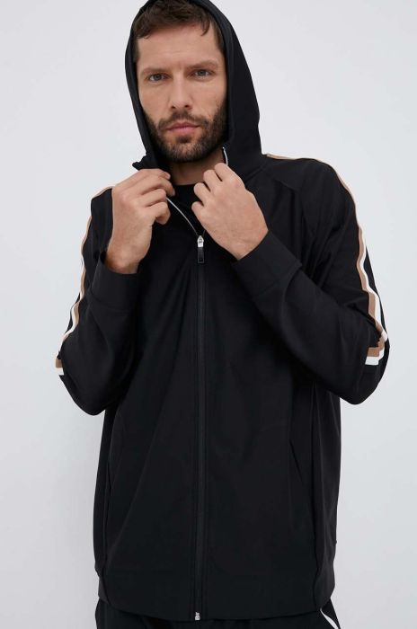 Кофта Boss Green BOSS GREEN чоловіча колір чорний з капюшоном візерунок (3312516) Кофта Boss Green BOSS GREEN чоловіча колір чорний з капюшоном візерунок (3312516)